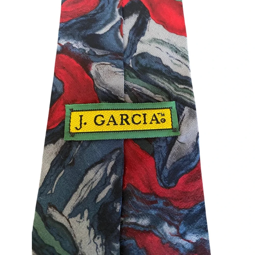 J.‎ Garcia Liquid Torso Collection Nine Silk Tie Abstract Red Blue Mens Necktie
